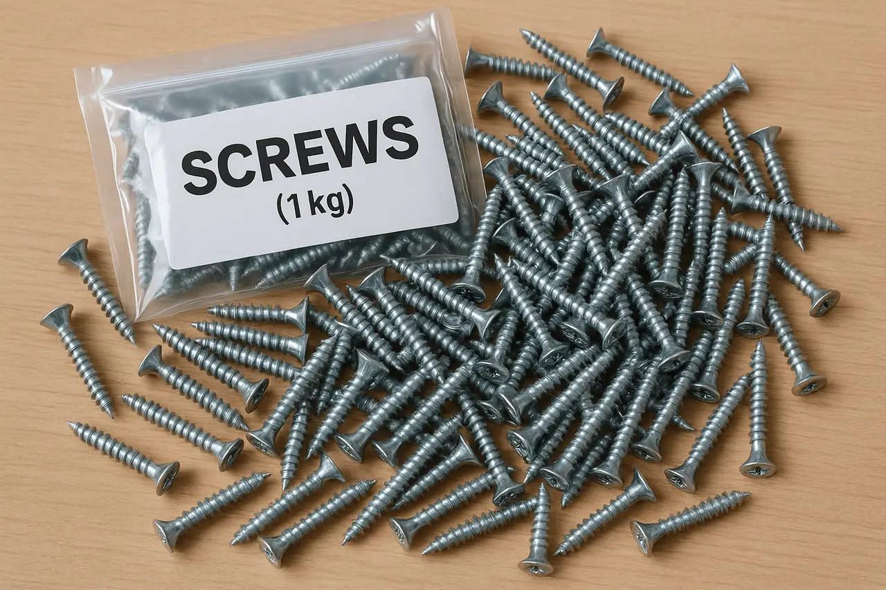 How Much Does a Screws (1 kg) Weigh?